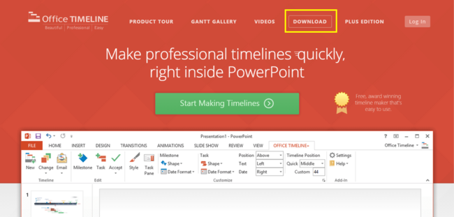 office timeline 1 free powerpoint timeline maker