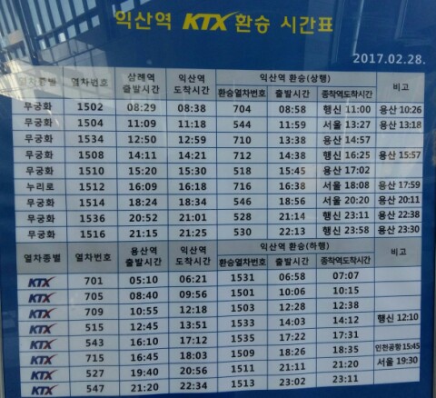 삼례역 기차열차시간표 : 네이버 블로그